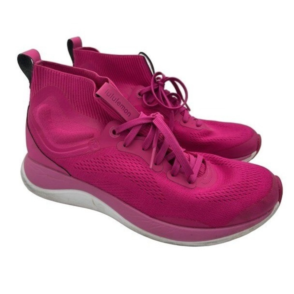 Lululemon Blissfeel Trail Running Shoes Women's Size 9.5 Pink High Sock Sneaker